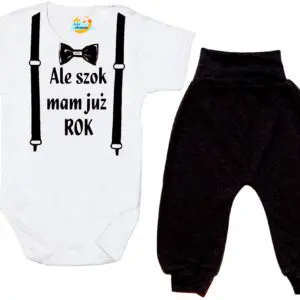 Komplet dziecięcy zestaw niemowlęcy body i spodnie ROCZEK
