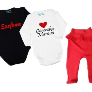 Komplet 2 szt body i spodnie wyprawka dla dziewczynki