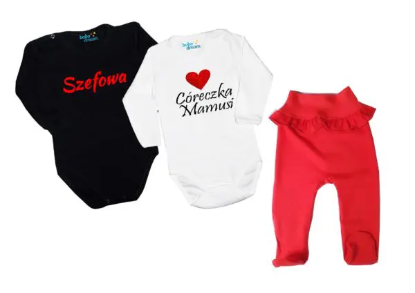Komplet 2 szt body i spodnie wyprawka dla dziewczynki