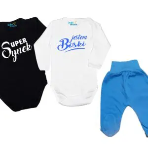 Komplet 2 szt body i spodnie wyprawka dla chłopca