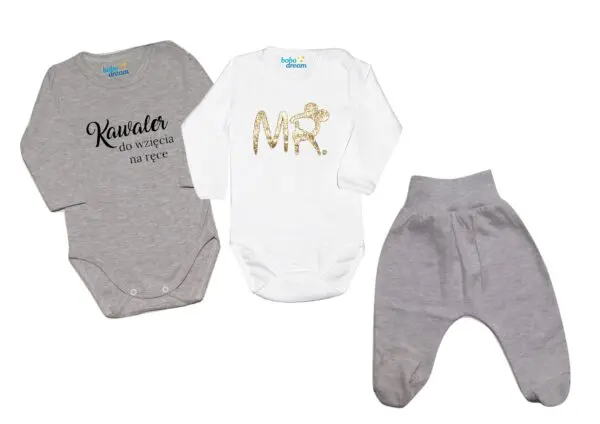 Komplet 2 szt body i spodnie wyprawka dla chłopca