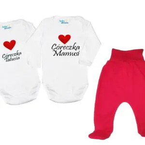 Komplet 2 szt body i spodnie wyprawka dla dziewczynki