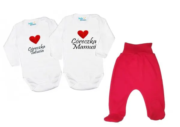 Komplet 2 szt body i spodnie wyprawka dla dziewczynki