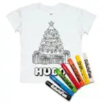 Koszulka do kolorowania + pastele boże narodzenia CHOINKA