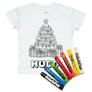 Koszulka do kolorowania + pastele boże narodzenia CHOINKA