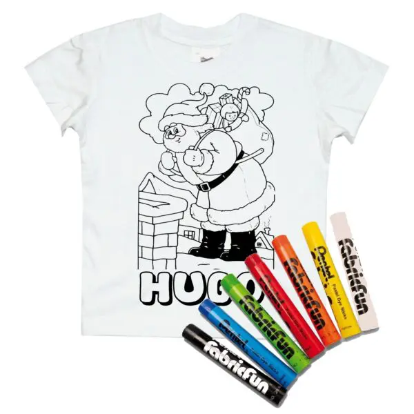 Koszulka do kolorowania + pastele MIKOŁAJ boże narodzenia