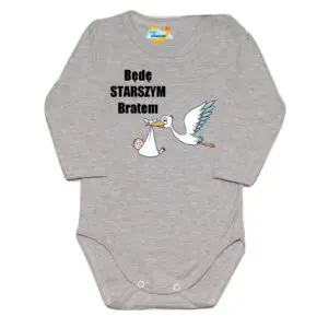 Body niemowlęce NADRUK Będę starszym bratem