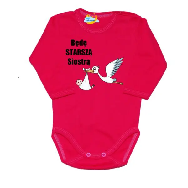 Body niemowlęce NADRUK Będę starszą siostrą