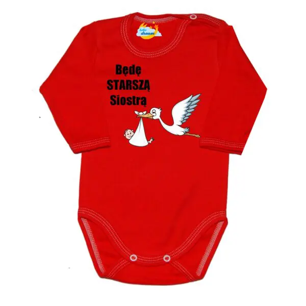 Body niemowlęce NADRUK Będę starszą siostrą