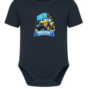 Body niemowlęce NADRUK ROCZEK traktor żółty