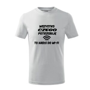 T-shirt koszulka POTRZEBUJE hasło do WiFi