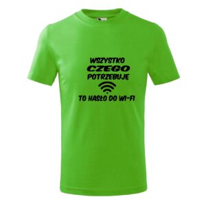 T-shirt koszulka POTRZEBUJE hasło do WiFi