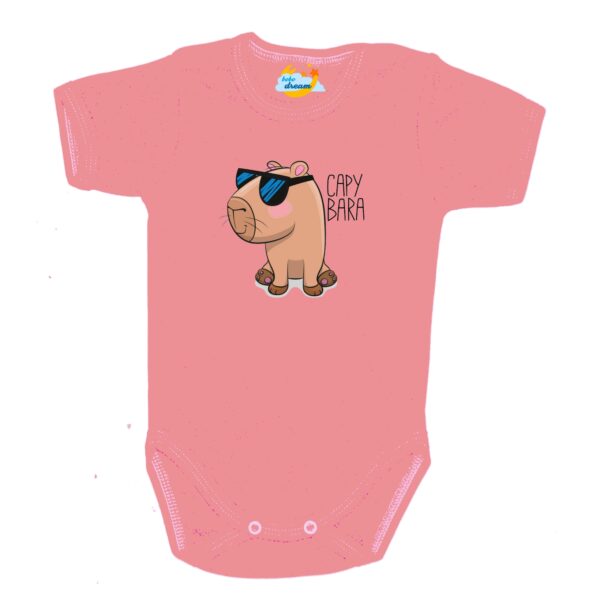 Body krótki rękaw Capybara pudrowe