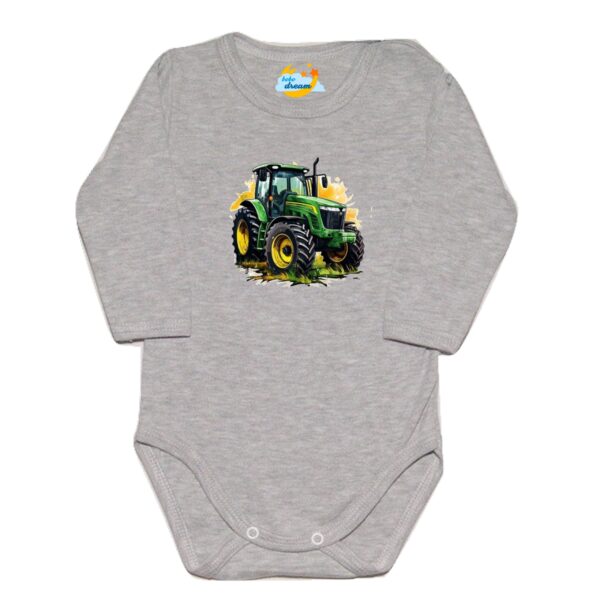 Body długi rękaw Traktor John Deere szare
