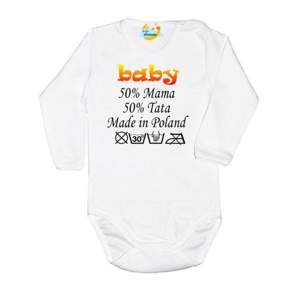Body 50% mama 50% tata BABY białe