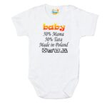 Body 50% mama 50% tata BABY białe