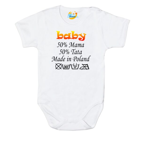 Body 50% mama 50% tata BABY białe