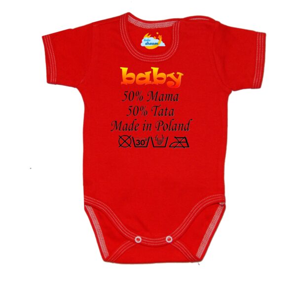 Body 50% mama 50% tata BABY czerwone
