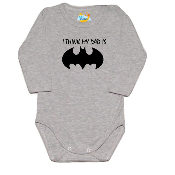 Body mój Tata jest super bohaterem BATMAN szary