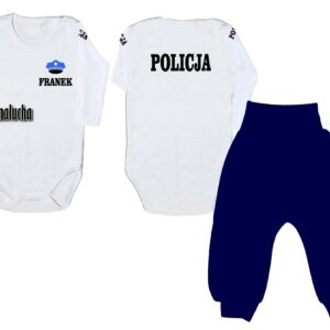 Komplet dziecięcy zestaw niemowlęcy POLICJA body + spodnie