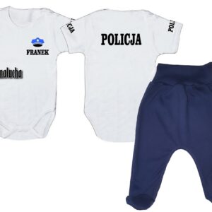 Komplet dziecięcy zestaw niemowlęcy POLICJA body + półśpioszki
