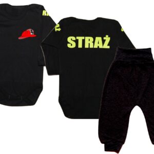 Komplet dziecięcy zestaw niemowlęcy STRAŻ body + spodnie