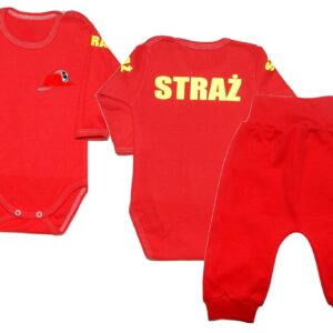 Komplet dziecięcy zestaw niemowlęcy STRAŻ body + spodnie