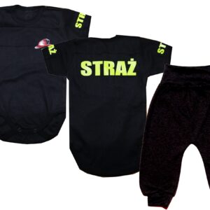 Komplet dziecięcy zestaw niemowlęcy STRAŻ body + spodnie