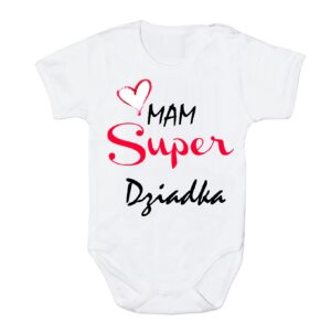 Body Mam Super Dziadek białe