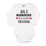 BODY Ja i mamusia KOCHAMY TATUSIA święto Mamy Taty białe