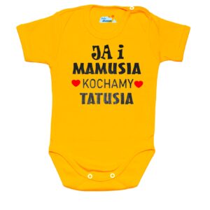 Body Ja i mamusia KOCHAMY TATUSIA święto Mamy Taty żółte