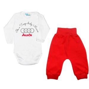 Komplet dziecięcy zestaw niemowlęcy body i spodnie Audi