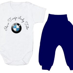 Komplet dziecięcy zestaw niemowlęcy body i spodnie BMW