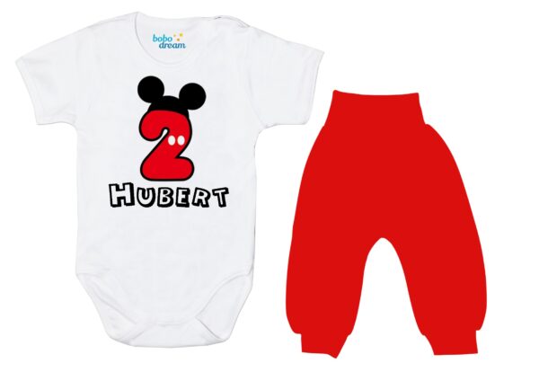 Komplet dziecięcy zestaw body i spodnie 2-ka MICKEY