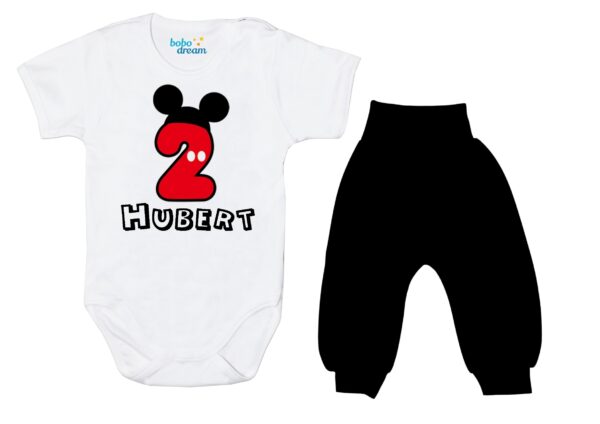Komplet dziecięcy zestaw body i spodnie 2-ka MICKEY