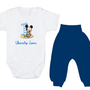 Komplet dziecięcy zestaw body i spodnie 1-ka MICKEY
