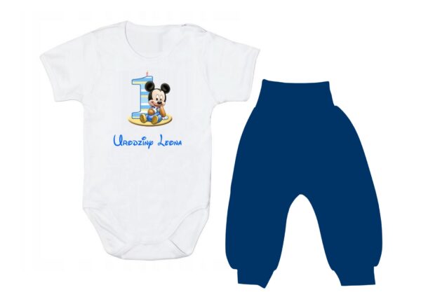 Komplet dziecięcy zestaw body i spodnie 1-ka MICKEY