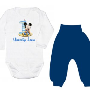 Komplet dziecięcy zestaw body i spodnie 1-ka MICKEY