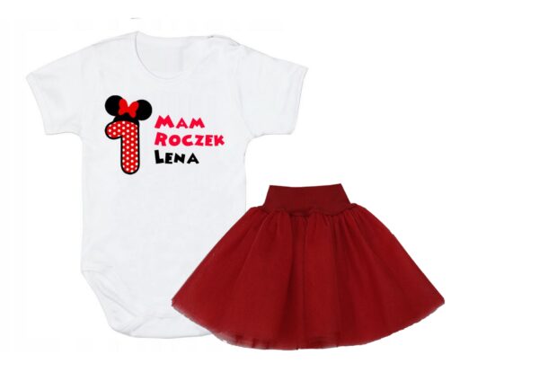 Komplet dziecięcy zestaw body i spódniczka 1-ka MINNIE