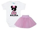 Komplet dziecięcy zestaw body i spódniczka 2-ka MINNIE
