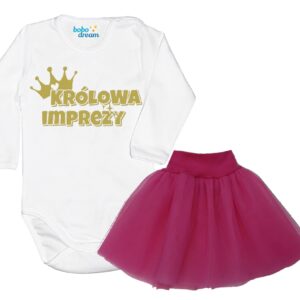 Komplet dziecięcy zestaw body i spódniczka KRÓLOWA IMPREZY
