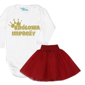 Komplet dziecięcy zestaw body i spódniczka KRÓLOWA IMPREZY