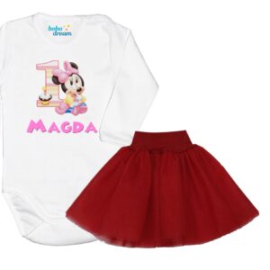Komplet dziecięcy zestaw body i spódniczka Myszka Minnie