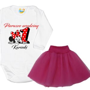 Komplet dziecięcy zestaw body i spódniczka Myszka Minnie