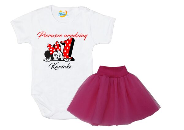 Komplet dziecięcy zestaw body i spódniczka Myszka Minnie