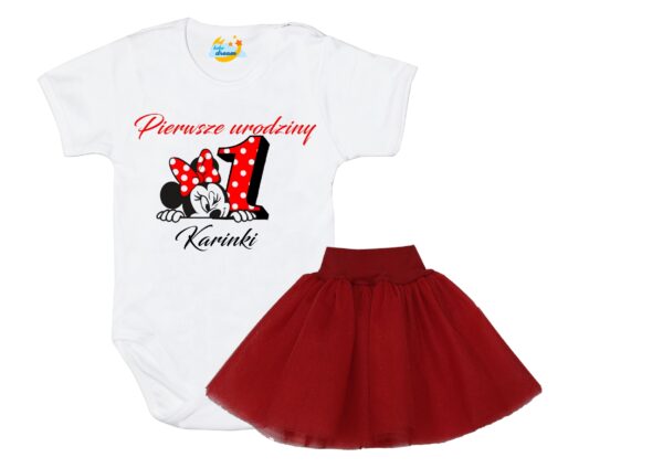 Komplet dziecięcy zestaw body i spódniczka Myszka Minnie