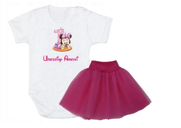 Komplet dziecięcy zestaw body i spódniczka Myszka Minnie