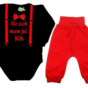 Komplet dziecięcy zestaw niemowlęcy body i spodnie ROCZEK