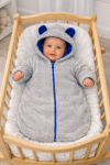 Ciepły Śpiworek Niemowlęcy z Uszkami – Miękki Otulacz od 3 do 6 miesięcy